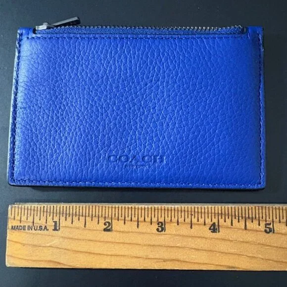 Coach Slim Card Case - Blue Leather - Picture 1 of 2